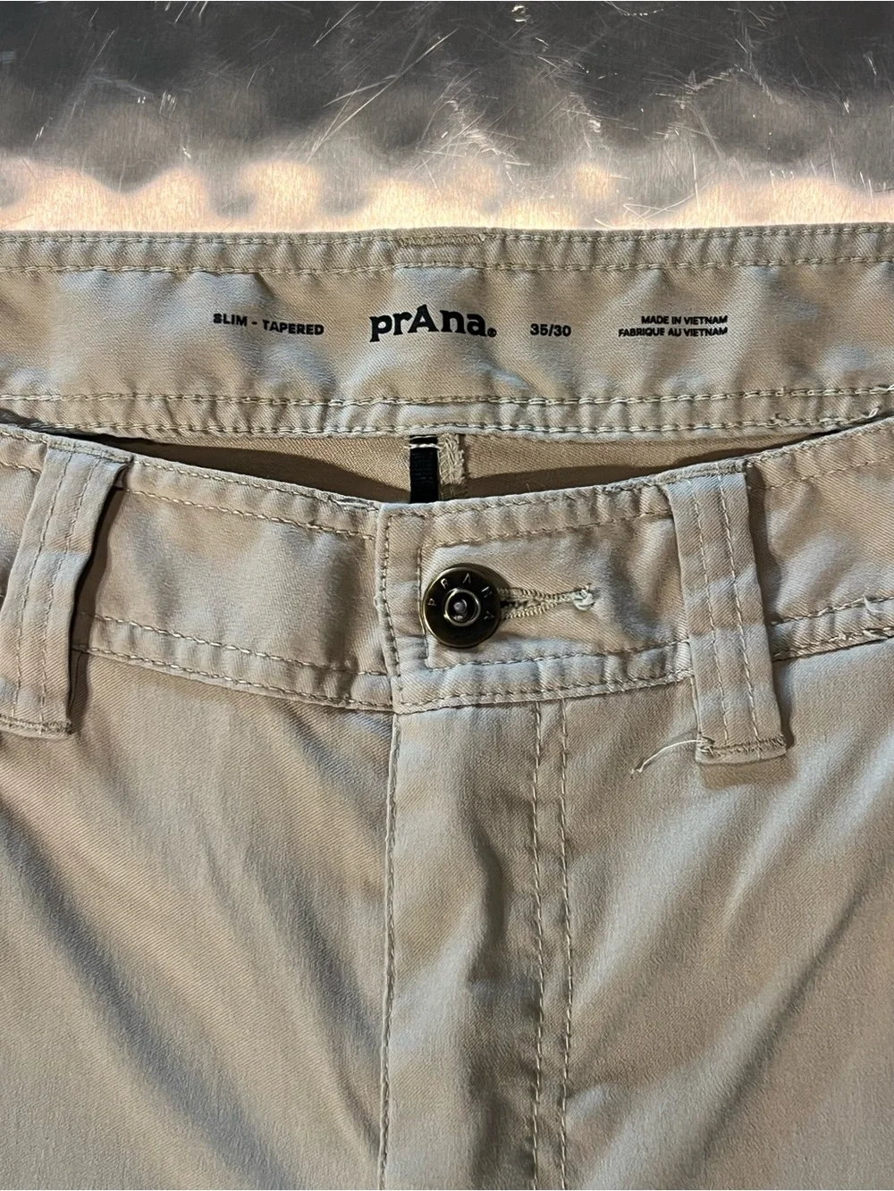prAna Men’s Brion 5-Pocket Stretch Pants – Tan / Khaki Size